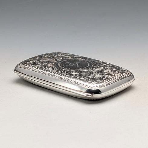 1880年 英国アンティーク 純銀製 シガレットケース 51g ケース入 Hilliard&Thomason